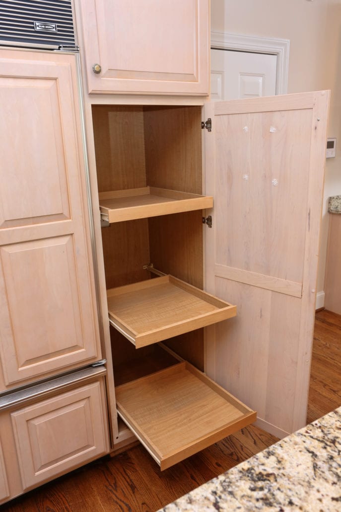 Custom Pantry with Cabico Cabinetry Rollout Trays