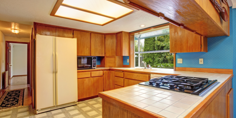  Kitchen with natural light from skylight 
