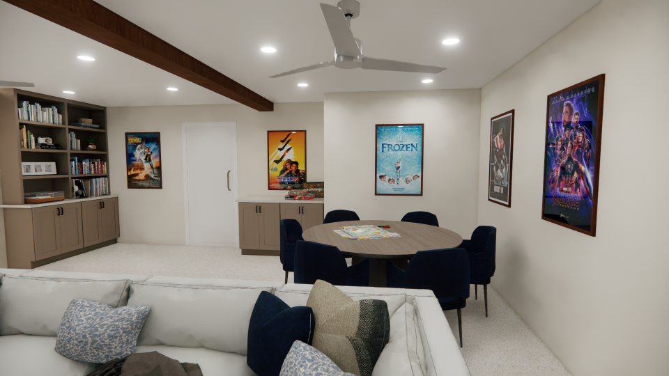 Multi-purpose Basement Design Renderings